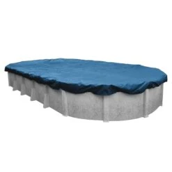 Midwest Canvas - 16' X 32' Oval Winter Pool Cover, 8 Year Warranty, Blue -Professional Pool Care Shop Oval Winter Pool Cover 8 Year Warranty Blue 16