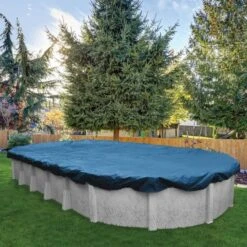 Midwest Canvas - Oval Winter Pool Cover, 8 Year Warranty, Blue -Professional Pool Care Shop Oval Winter Pool Cover 8 Year Warranty Blue 2