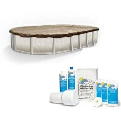 Polar Protector 20-Year 21' X 41' Oval Winter Pool Cover With Pool Closing Kit Up To 35,000 Gallons Bundle