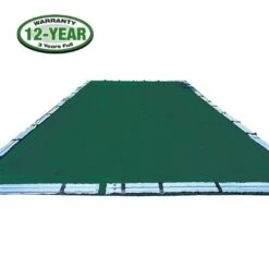 Polar Plus 16' X 32' Rectangle Right Side Step Winter Pool Cover With 13 Blue 8 Ft. Double Water Tubes -Professional Pool Care Shop Pro Strength Polar Plus Winter Pool Cover 16x32 ft Rectangle with Step Options 3