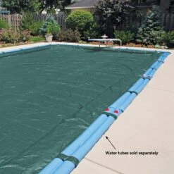 Midwest Canvas - 20' X 44' Rectangle Winter Pool Cover, 12 Year Warranty, Green -Professional Pool Care Shop Rectangle Winter Pool Cover 12 Year Warranty Green 8