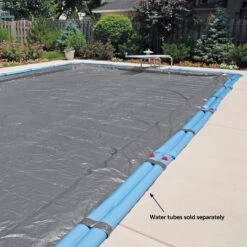 Midwest Canvas - Rectangle Winter Pool Cover, 16 Year Warranty, Silver -Professional Pool Care Shop Rectangle Winter Pool Cover 16 Year Warranty Silver 8
