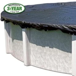 Fine Mesh 24' Round Winter Pool Cover, 3 Year Warranty -Professional Pool Care Shop Round Fine Mesh Above Ground Winter Pool Cover 3 Year Warranty 11
