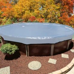Steel Guard 30 Ft Round Above Ground Winter Cover, 15-Year Warranty -Professional Pool Care Shop Round Steel Guard Above Ground Winter Pool Cover 15 Year Warranty Silver 2