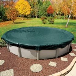 Midwest Canvas - 18' Round Winter Pool Cover, 12 Year Warranty, Green -Professional Pool Care Shop Round Winter Pool Cover 12 Year Warranty Green 2