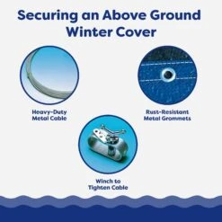 WinterShield 28 Ft Round Above Ground Winter Cover, 8-Year Warranty -Professional Pool Care Shop Round WinterShield Above Ground Winter Pool Cover 8 Year Warranty Blue 12